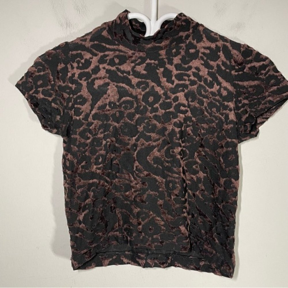Vintage Sandro Paris Animal Print Crop Top size 1 - Picture 3 of 6